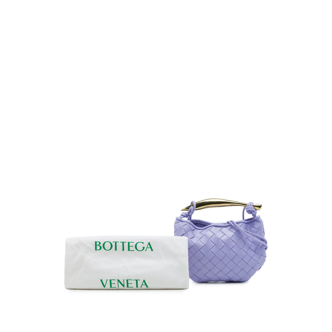 Bottega Veneta Intrecciato Sardine Sac Baby Cuir d'agneau Violet – vue 7 – GABY PARIS