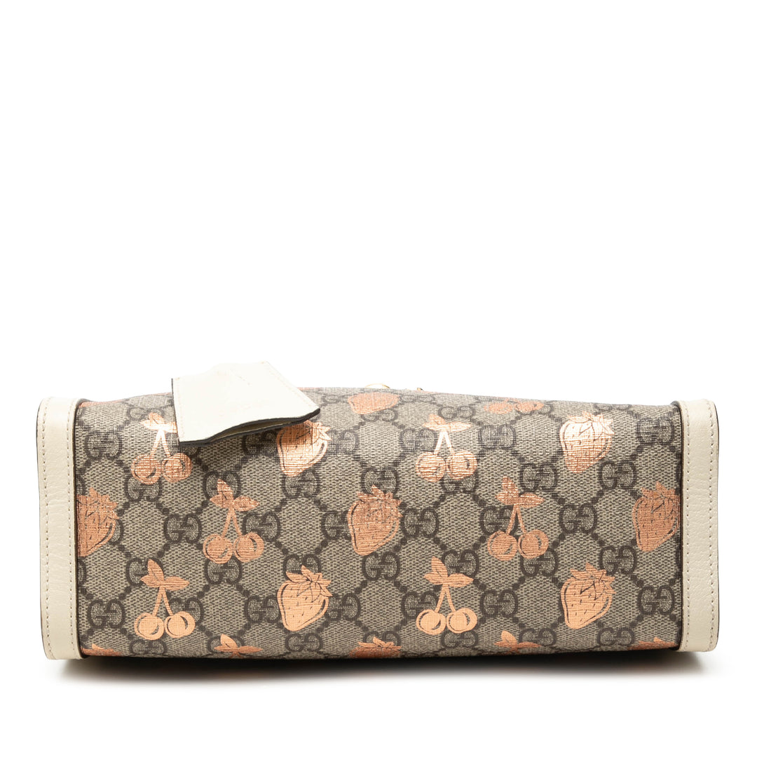 Gucci Small GG Supreme Berry Padlock Cabas