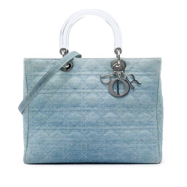 Dior Lady Dior Cannage Acrylic Poignées Grand Jean