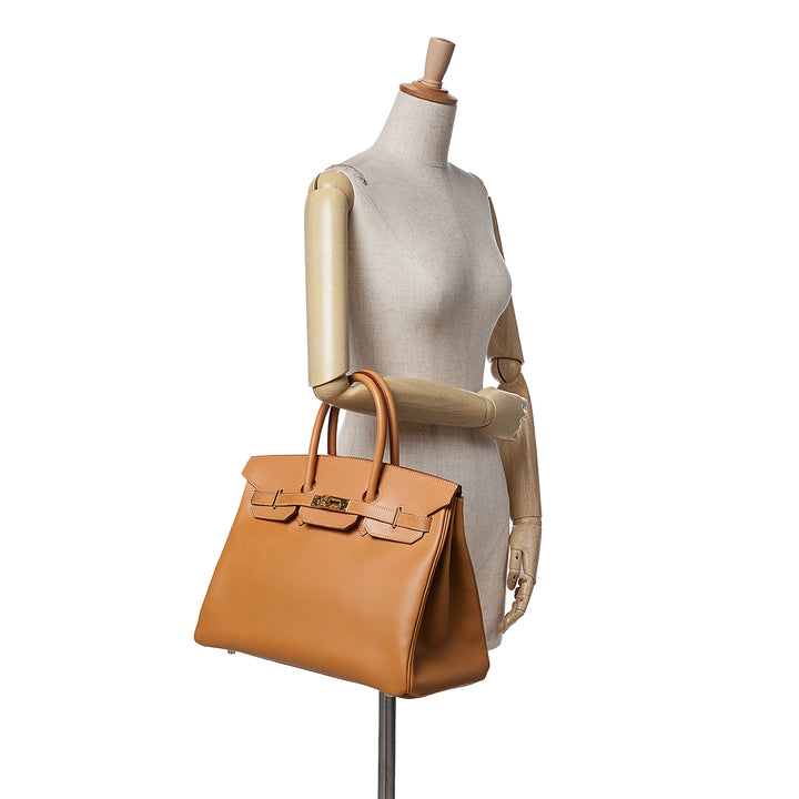 Vache Natural Birkin Retourne 35 Brown - Gaby Paris