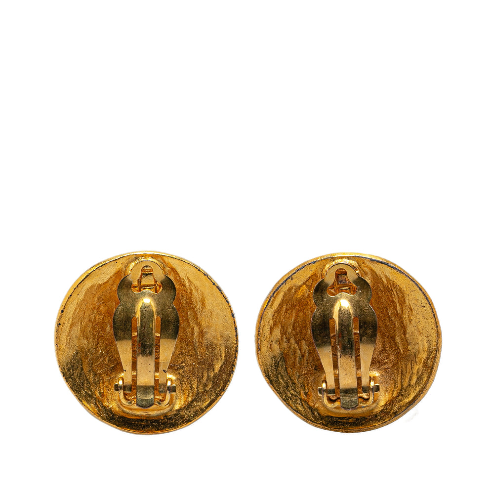 Gold Plated CC Clip On Earrings Gold - Gaby Paris