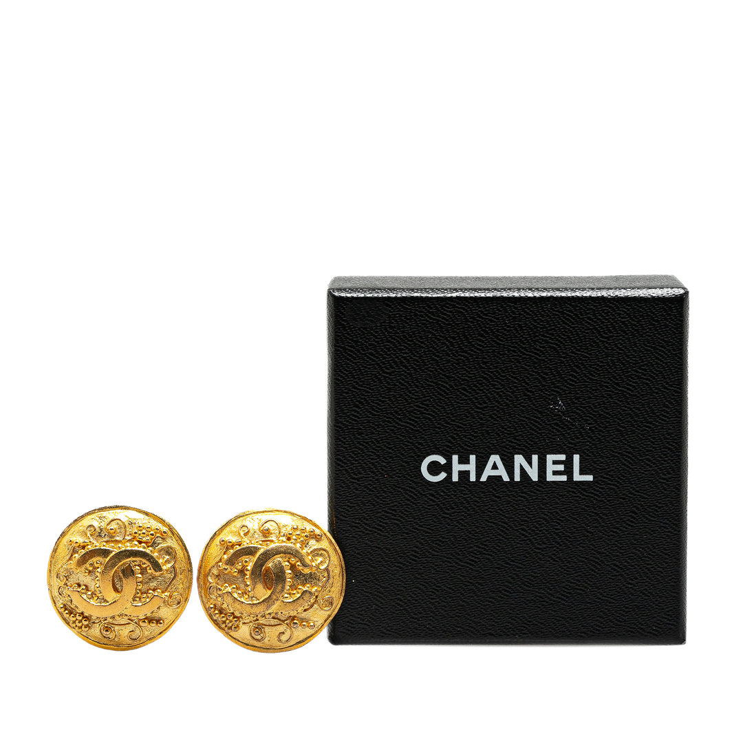 Gold Plated CC Clip On Earrings Gold - Gaby Paris