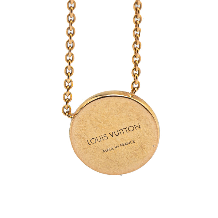 Louis Vuitton 18K Jaune Doré and Mother of Pearl Monogram Color Blossom Sun Collier Doré