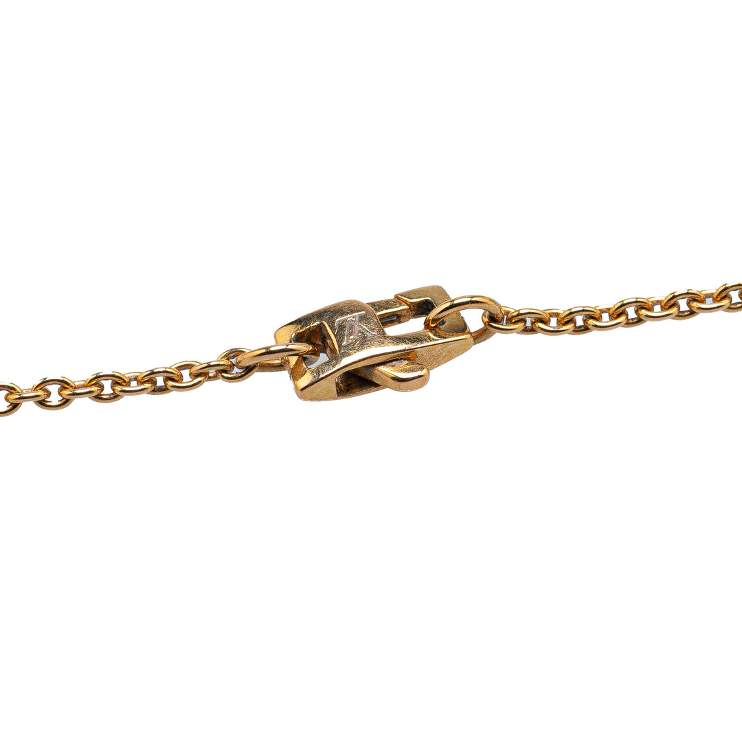 Louis Vuitton 18K Jaune Doré and Mother of Pearl Monogram Color Blossom Sun Collier Doré