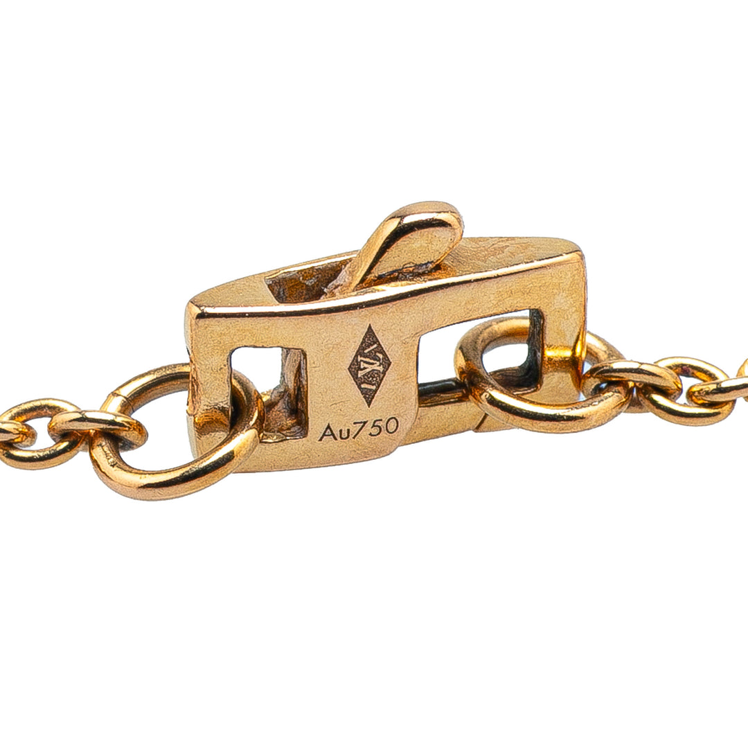 Louis Vuitton 18K Jaune Doré and Mother of Pearl Monogram Color Blossom Sun Collier Doré