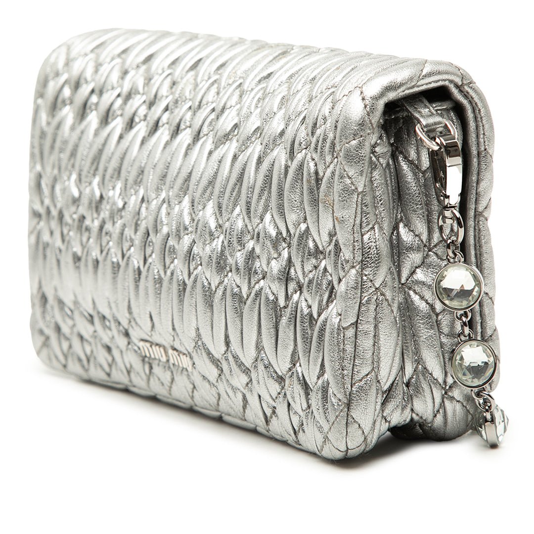 Miu Miu Matelasse Nappa Cristal Chain Sac bandoulière