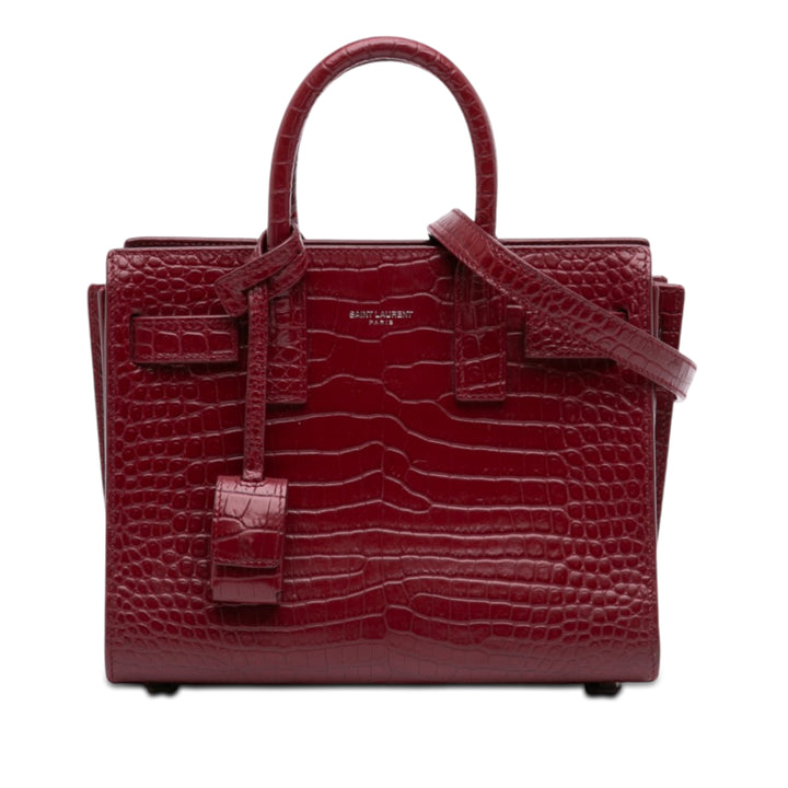 Saint Laurent Nano Croc embossé Cuir Sac De Jour Sac