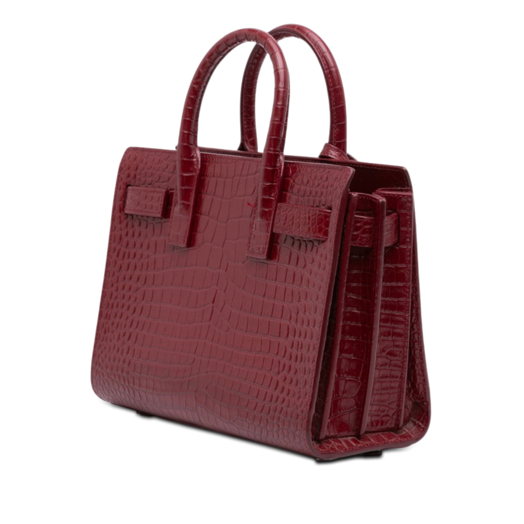 Saint Laurent Nano Croc embossé Cuir Sac De Jour Sac