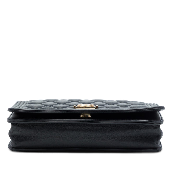 Chanel Matelassé Cuir d’agneau Boy Wallet on Chain