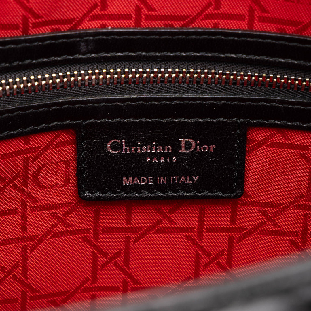 Dior Lady Dior Cannage Grand Cuir d'agneau Noir – vue 5 – GABY PARIS
