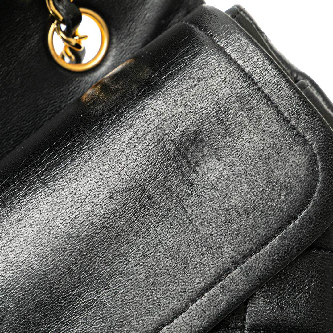 Medium Classic Lambskin Double Flap Black - Gaby Paris