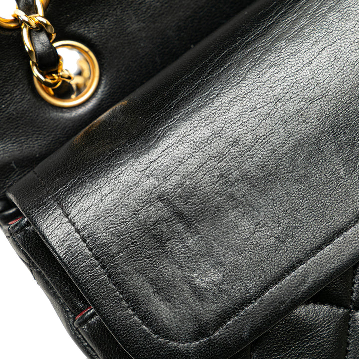 Medium Classic Lambskin Double Flap Black - Gaby Paris