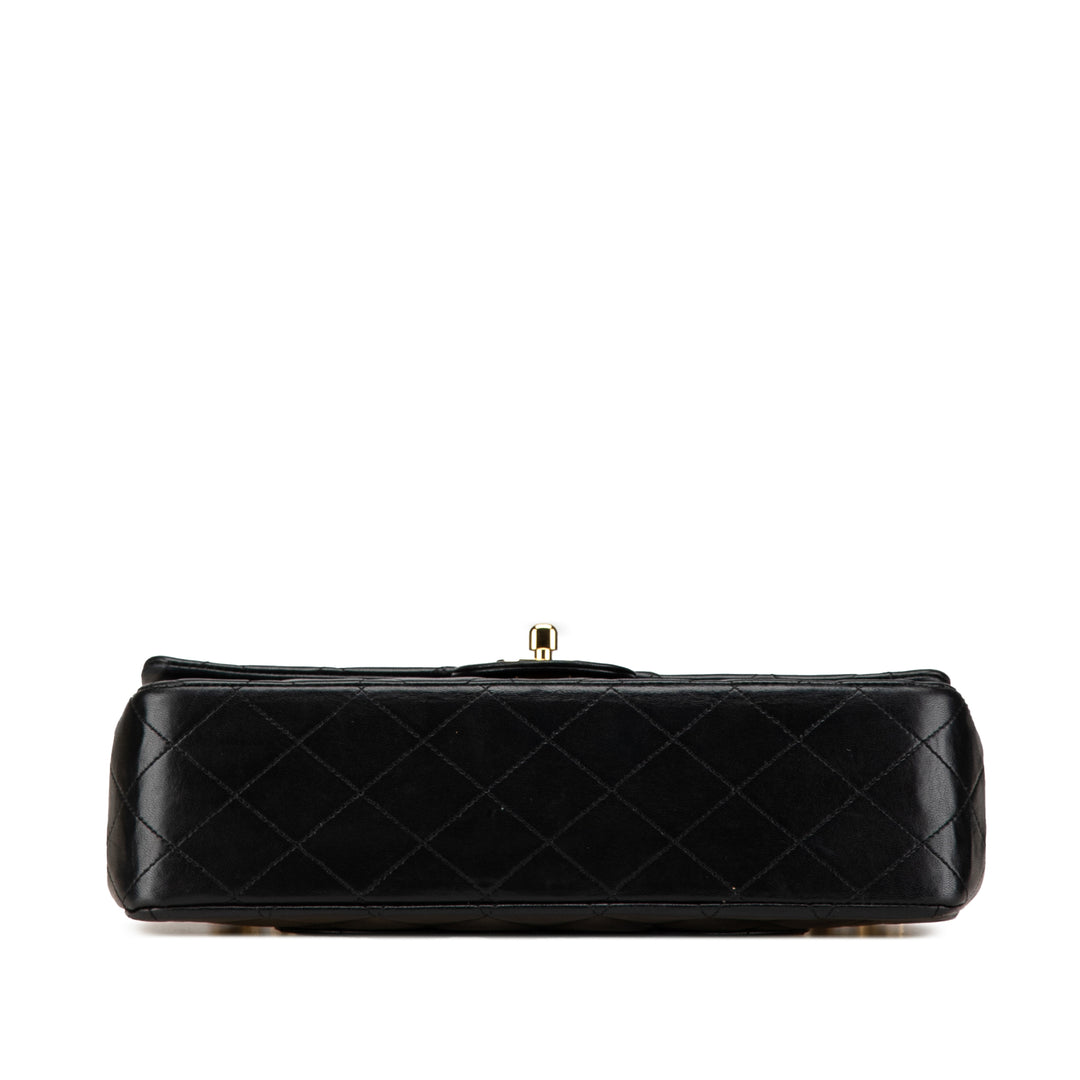 Medium Classic Lambskin Double Flap Black - Gaby Paris