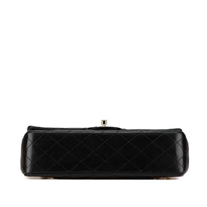 Medium Classic Lambskin Double Flap Black - Gaby Paris