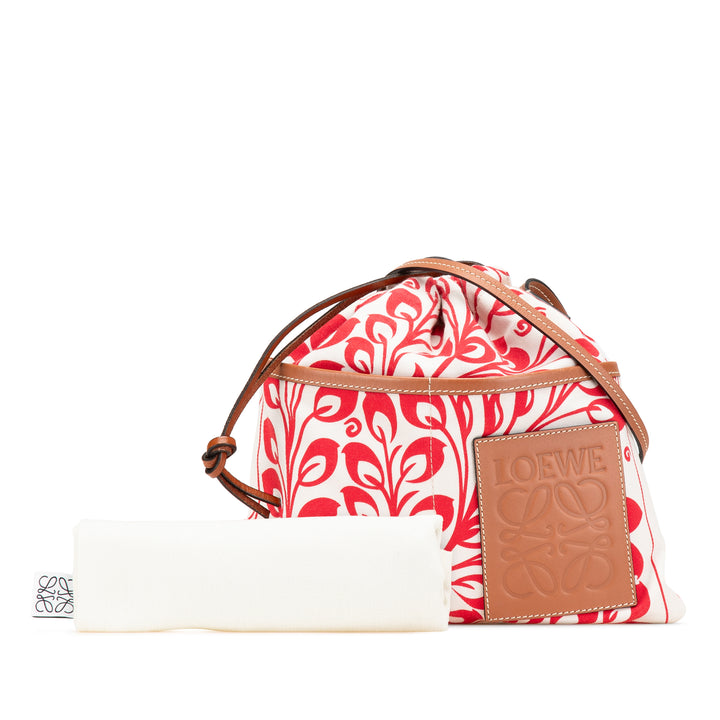 LOEWE William de Morgan Small Anagram Toile Drawstring Sac porté croisé