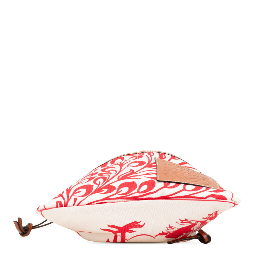 LOEWE William de Morgan Small Anagram Toile Drawstring Sac porté croisé