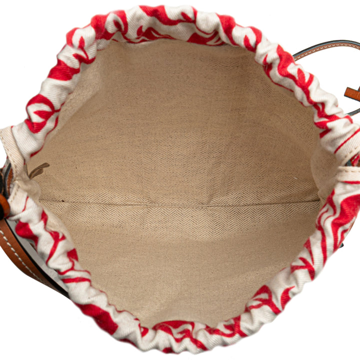 LOEWE William de Morgan Small Anagram Toile Drawstring Sac porté croisé