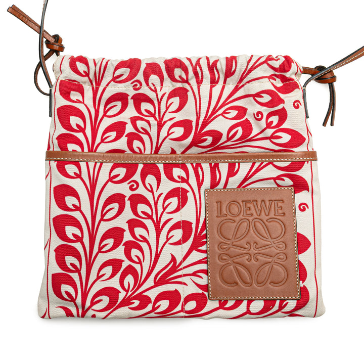 LOEWE William de Morgan Small Anagram Toile Drawstring Sac porté croisé