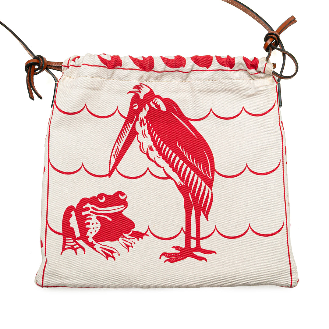 LOEWE William de Morgan Small Anagram Toile Drawstring Sac porté croisé