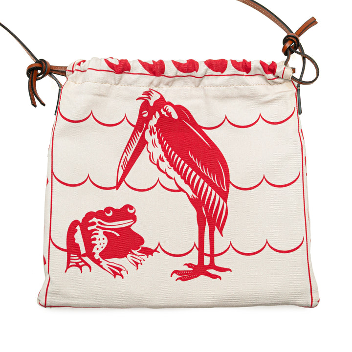 LOEWE William de Morgan Small Anagram Toile Drawstring Sac porté croisé