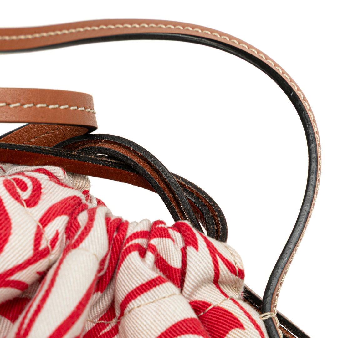 LOEWE William de Morgan Small Anagram Toile Drawstring Sac porté croisé