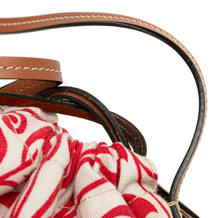 LOEWE William de Morgan Small Anagram Toile Drawstring Sac porté croisé