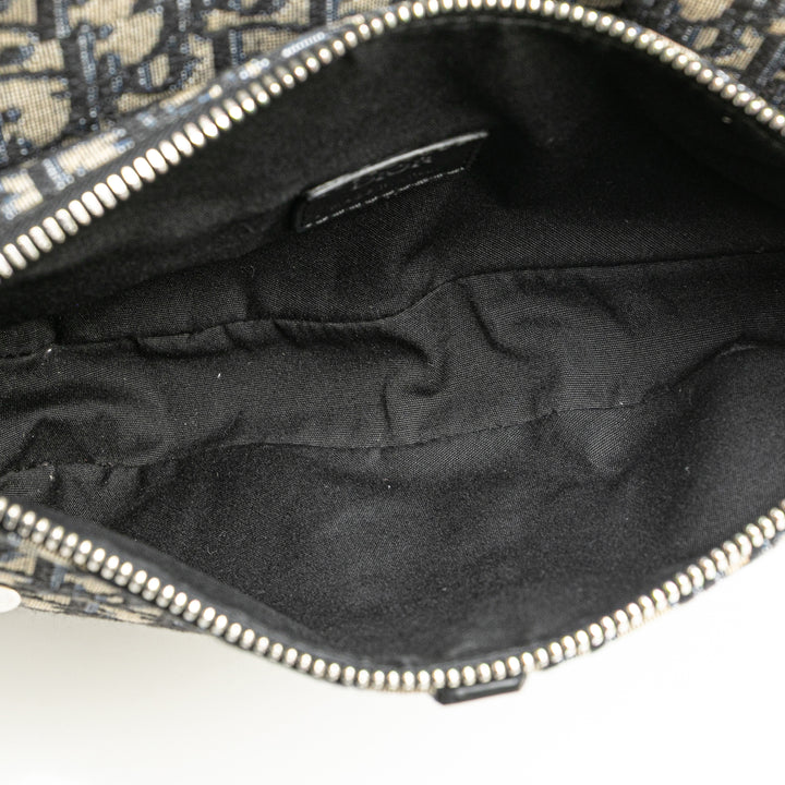 Oblique Canvas Saddle Crossbody Blue - Gaby Paris