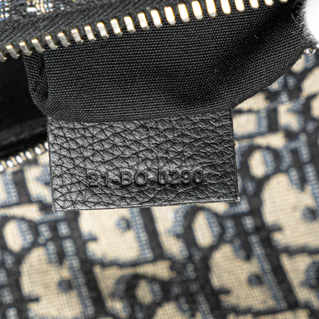 Oblique Canvas Saddle Crossbody Blue - Gaby Paris