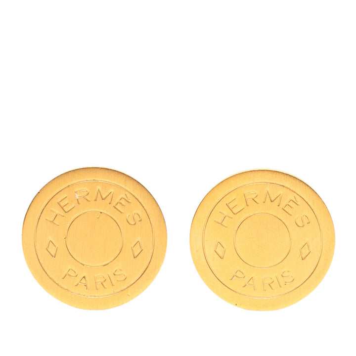 Hermès plaqué Bijouterie Fantaisie Clou De Selle Clip On Boucles d’oreilles – GABY PARIS Authentique