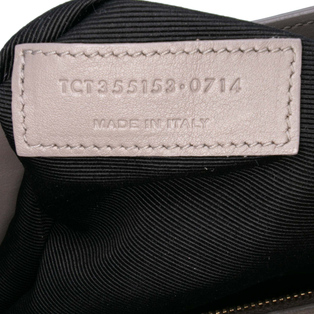 Small Leather Sac De Jour Satchel Gray - Gaby Paris