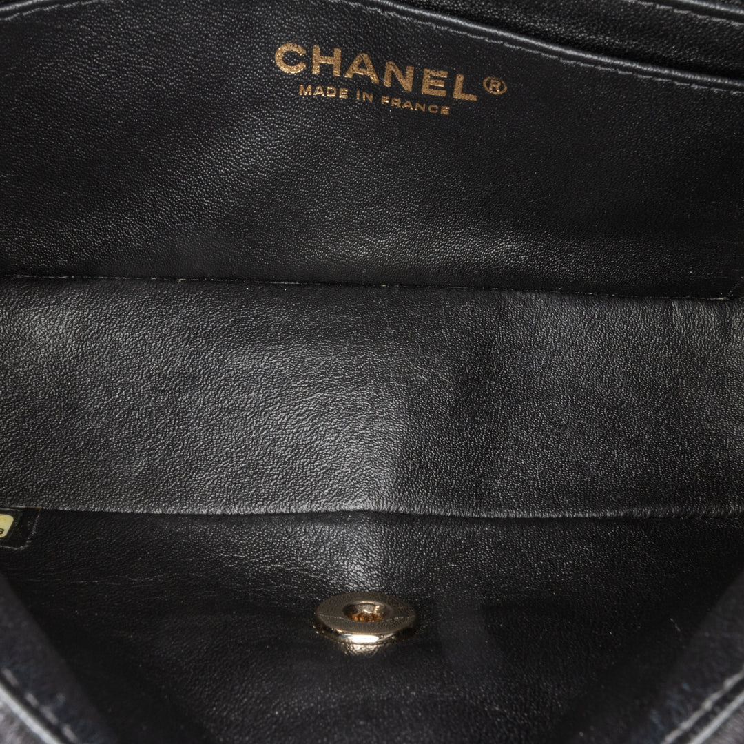 Mini Rectangular Classic Jersey Single Flap Black - Gaby Paris