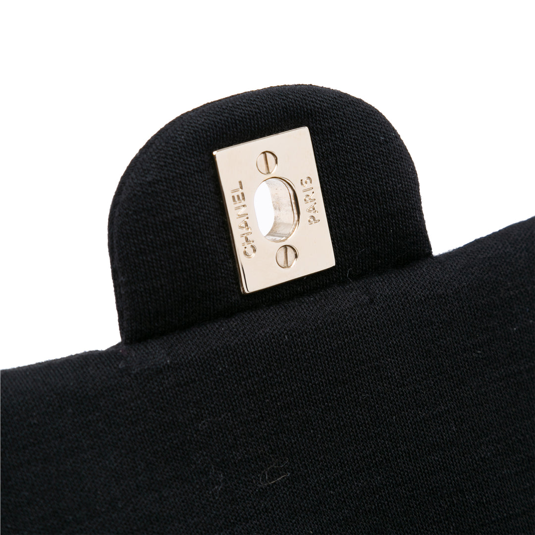 Mini Rectangular Classic Jersey Single Flap Black - Gaby Paris