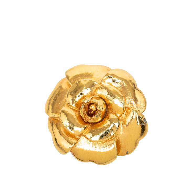 Chanel plaqué Camellia Broche Doré – vue principale – GABY PARIS