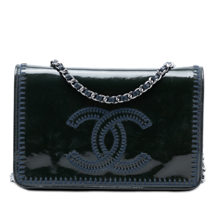 CC Whipstitch Wallet on Chain Bleu