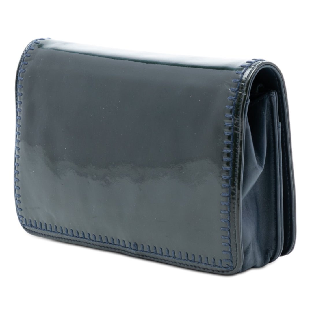 CC Whipstitch Wallet on Chain Bleu