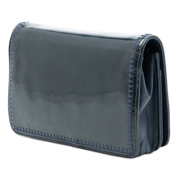 CC Whipstitch Wallet on Chain Bleu