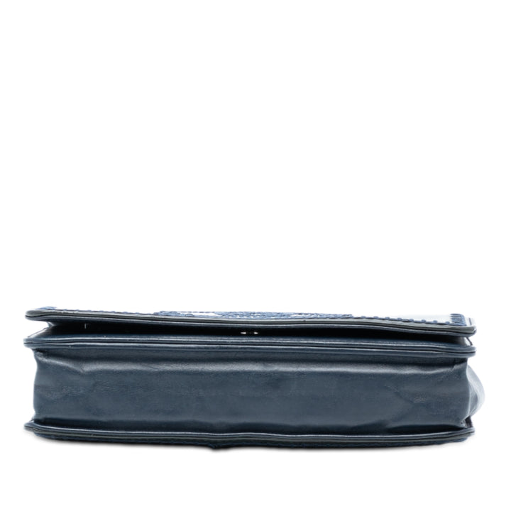 CC Whipstitch Wallet on Chain Bleu