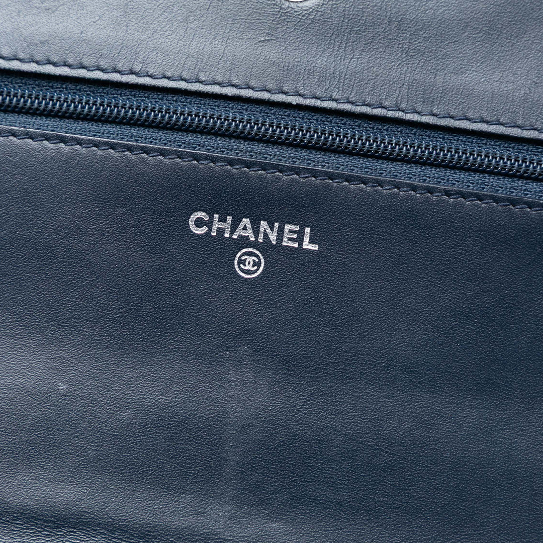 CC Whipstitch Wallet on Chain Bleu