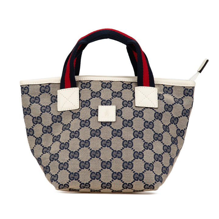 Gucci Mini GG Canvas Web Childrens Handbag Gray - GABY PARIS