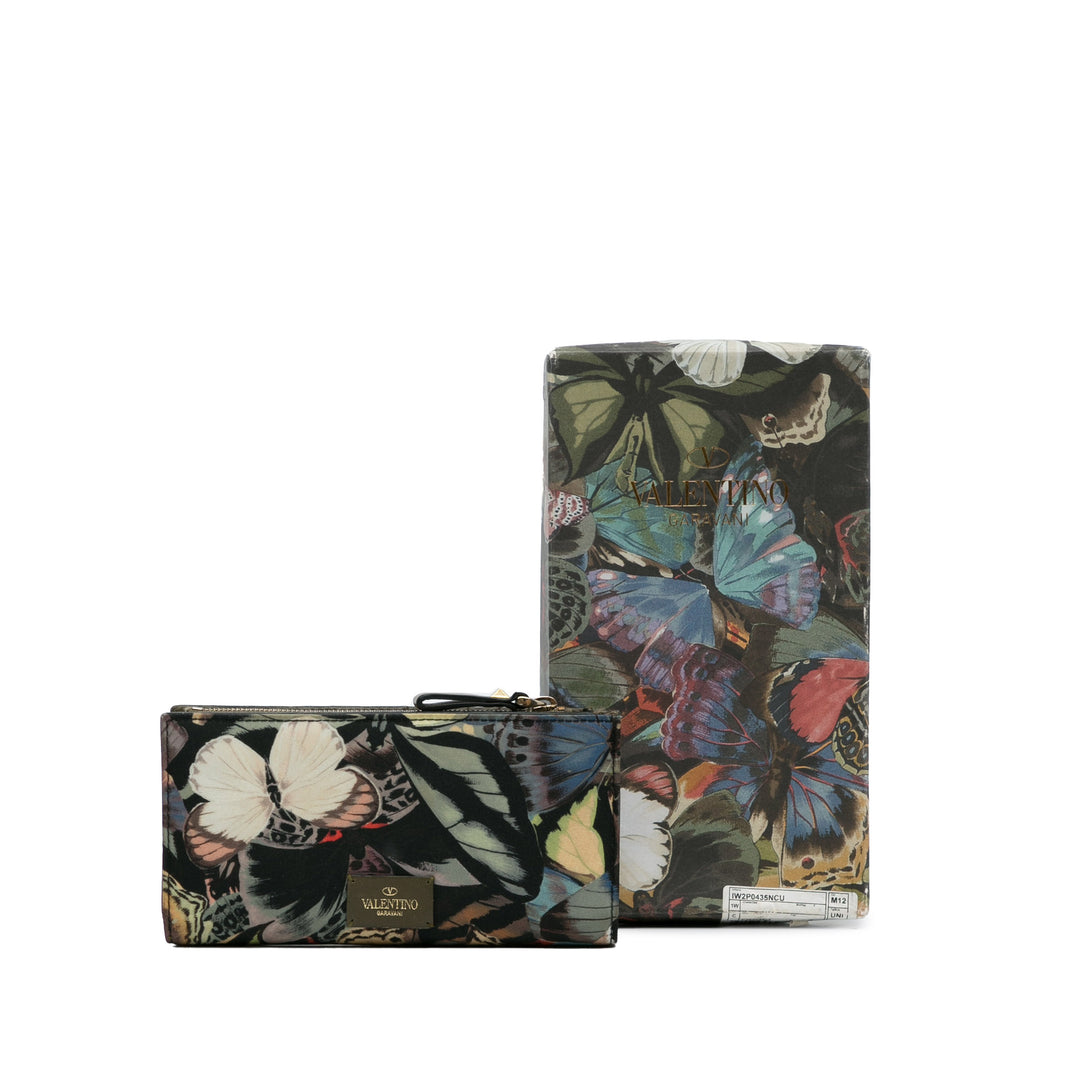 Printed Canvas Wallet Black - Gaby Paris