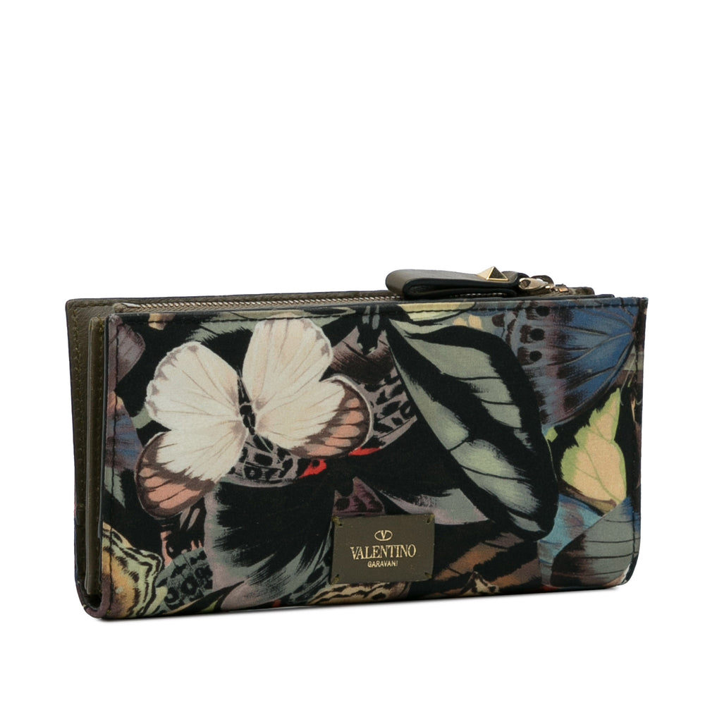 Printed Canvas Wallet Black - Gaby Paris