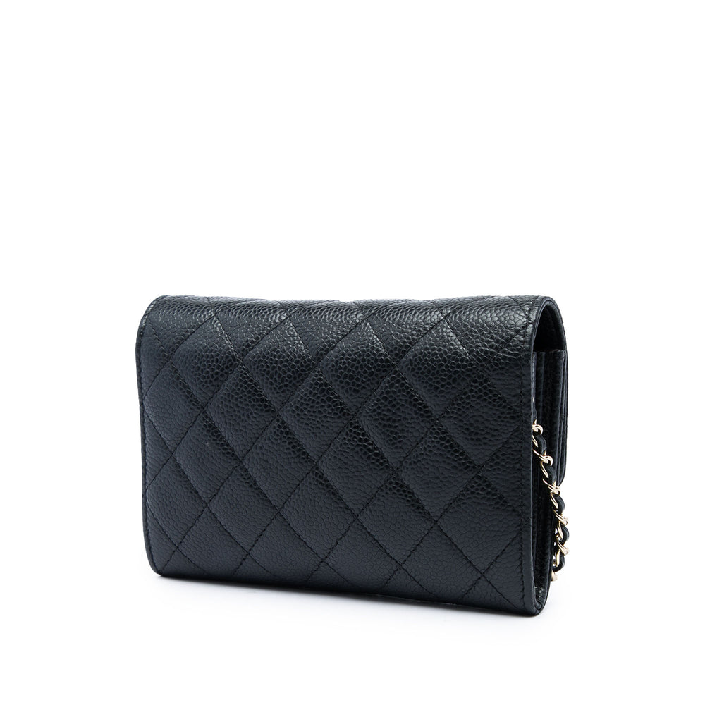 Chanel Classic à rabat Wallet on Chain Mini Cuir caviar Noir – vue 2 – GABY PARIS