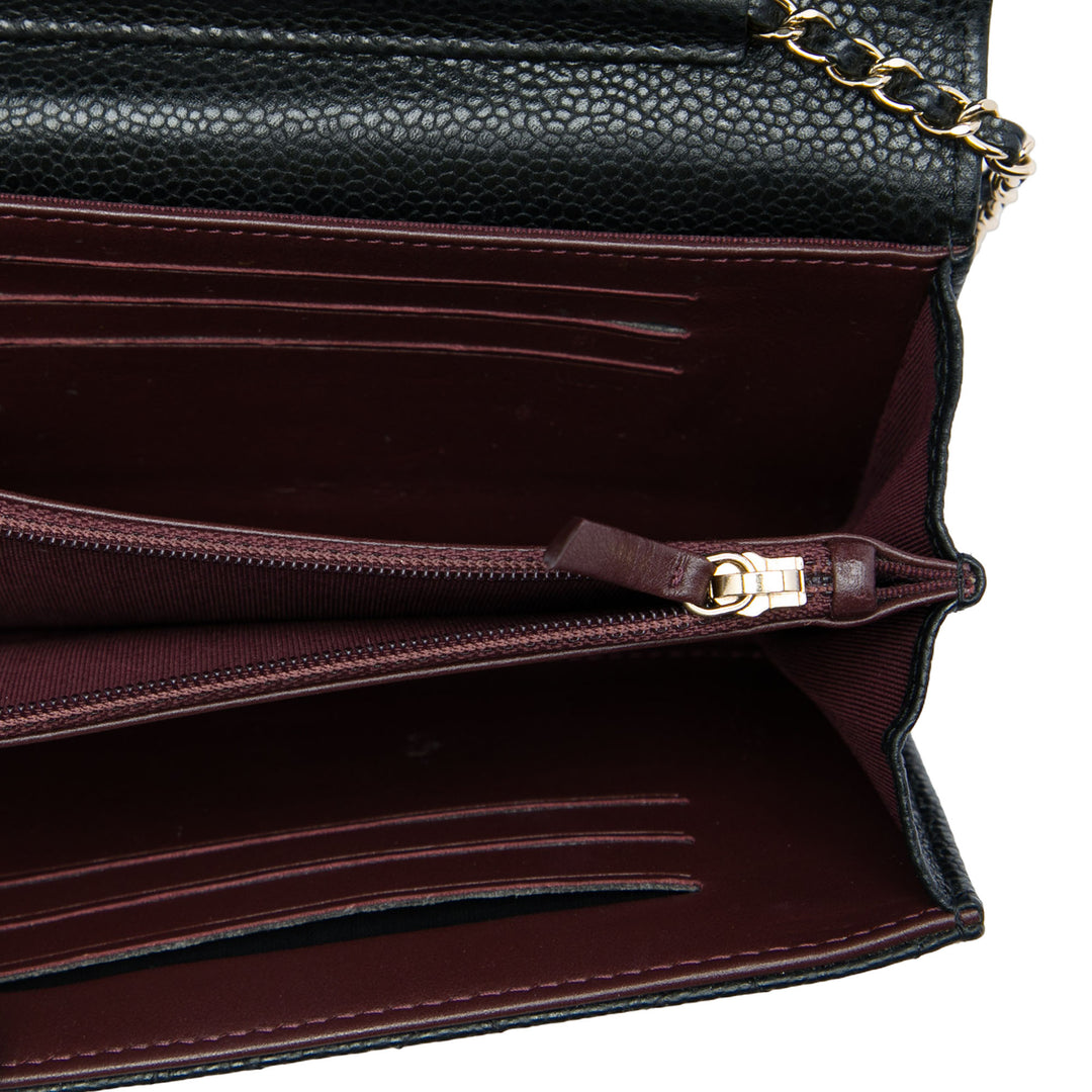 Chanel Classic à rabat Wallet on Chain Mini Cuir caviar Noir – vue 4 – GABY PARIS