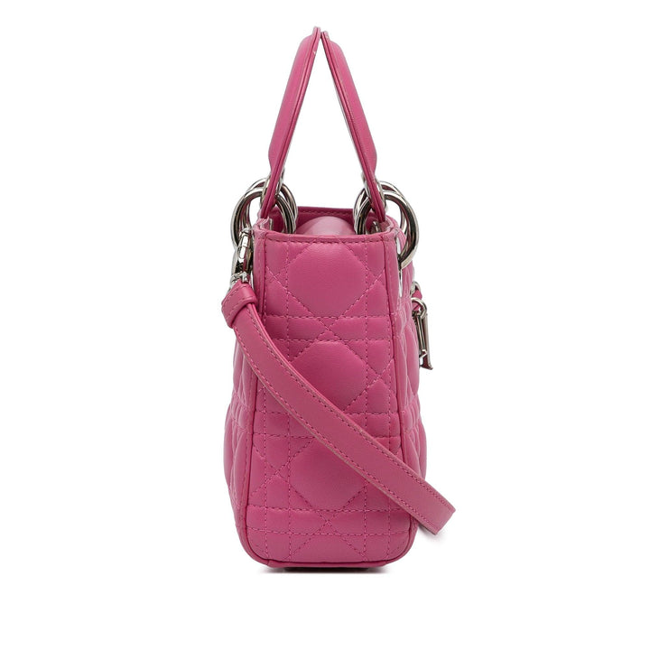 Mini Lambskin Cannage Lady Dior Pink - Gaby Paris