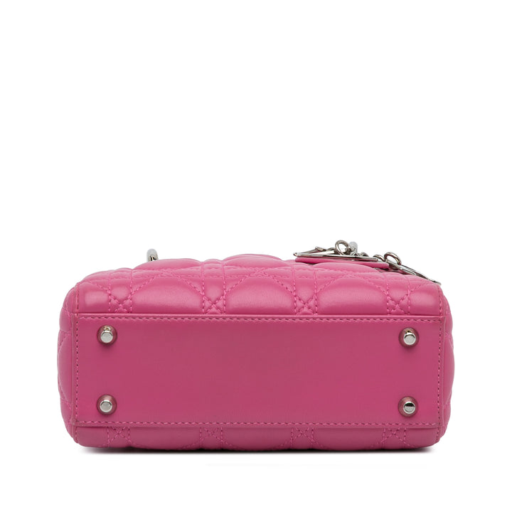 Dior Mini Lambskin Cannage Lady Dior Pink - GABY PARIS