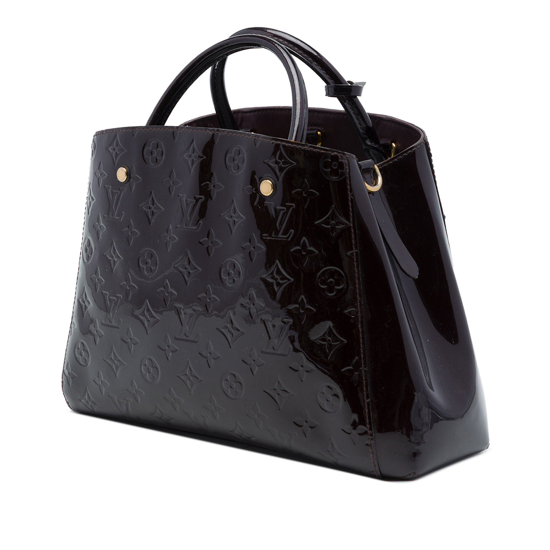 Louis Vuitton Montaigne MM Cuir verni Monogram Violet – vue 2 – GABY PARIS