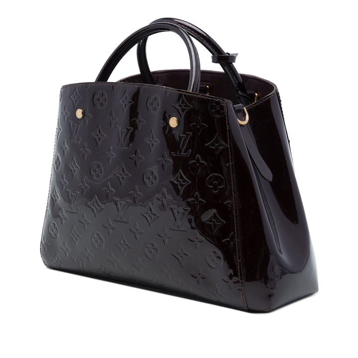 Louis Vuitton Montaigne MM Cuir verni Monogram Violet – vue 2 – GABY PARIS