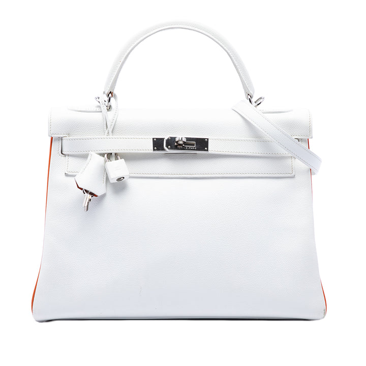 Hermès Sac à main Bicolore Kelly II Retourne 32 Epsom Orange – vue principale – GABY PARIS