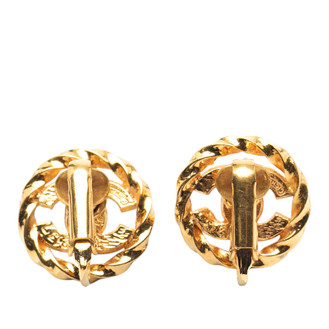 Chanel Doré Plated CC Rhinestones Clip On Boucle d’oreilles Doré – GABY PARIS Authentique