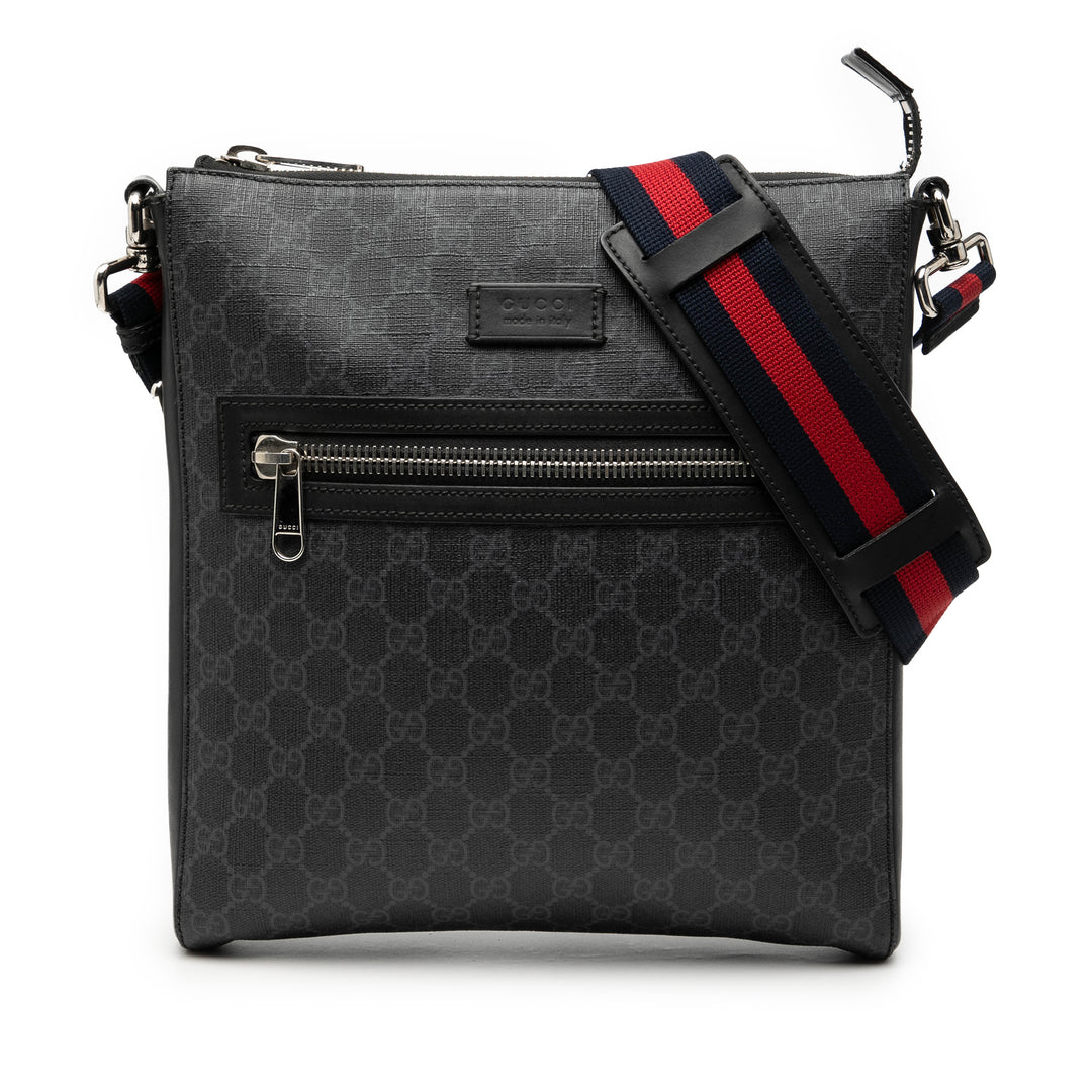 Gucci Medium GG Supreme Web Messenger Sac